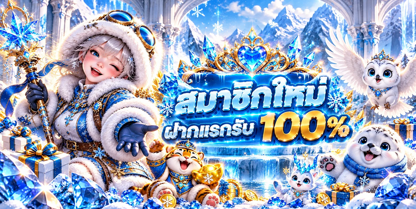 แบนเนอร์สมาชิกใหม่ HYPERMU โทนน้ำแข็ง